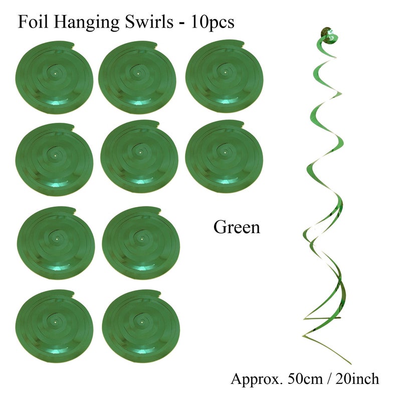 ZERODECO Birthday Party Decoration - Green & White Banner, Fans, Pom Poms, Balloons & More - Image 5